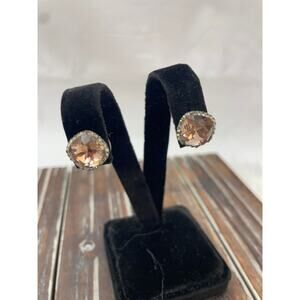 Women's Cushion Pink Stone CZ Earrings Stud